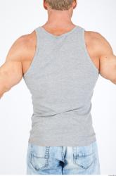 Upper Body Man White Casual Singlet Muscular